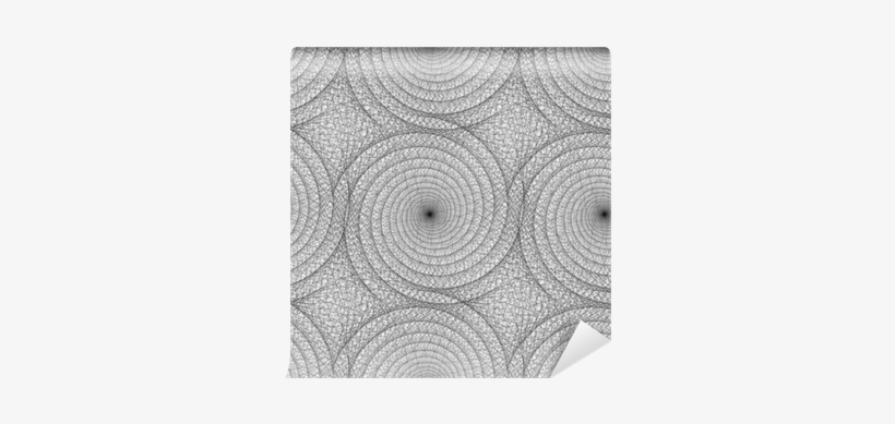 Seamless Abstract Black And White Swirl Pattern Wall - Circle, transparent png download