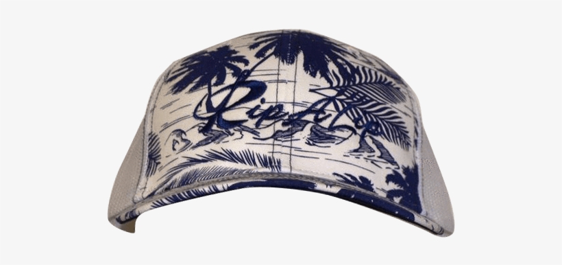 Navy Island Print W/white Mesh Back Rip A Lip Cap - Navy Island Print, transparent png download