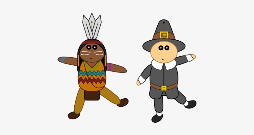 Títeres Articulados De Pilgrim E Indio - Pilgrim And Indian Png, transparent png download