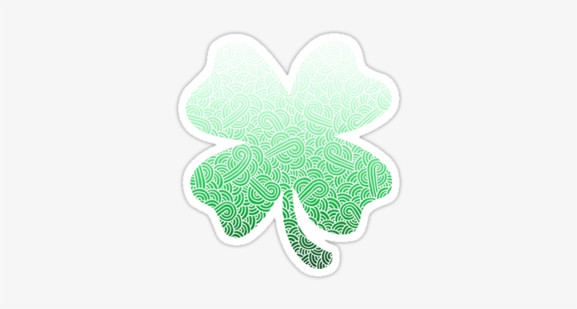 'ombre Green And White Swirls Doodles Shamrock' Sticker - Ombre Blue And White Swirls Doodles Backpack, transparent png download