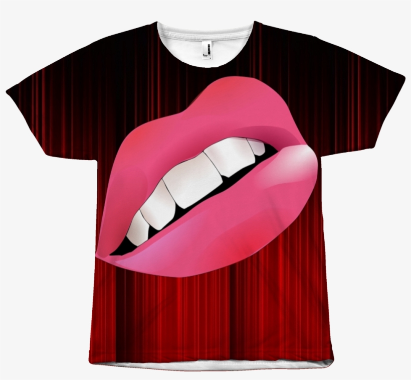 All Over The Front Print Tee - Animated Mouth Download, transparent png download