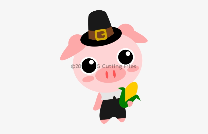 Pilgrim Pig - Pig In A Pilgrim Hat, transparent png download