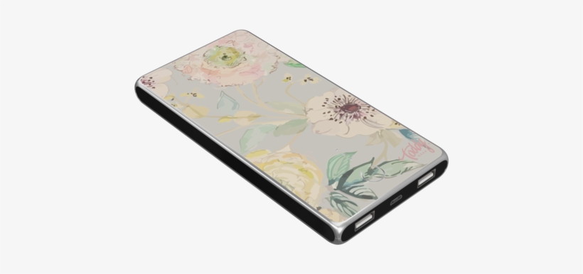 Vintage Floral Smart Charge Power Bank - Battery Charger, transparent png download
