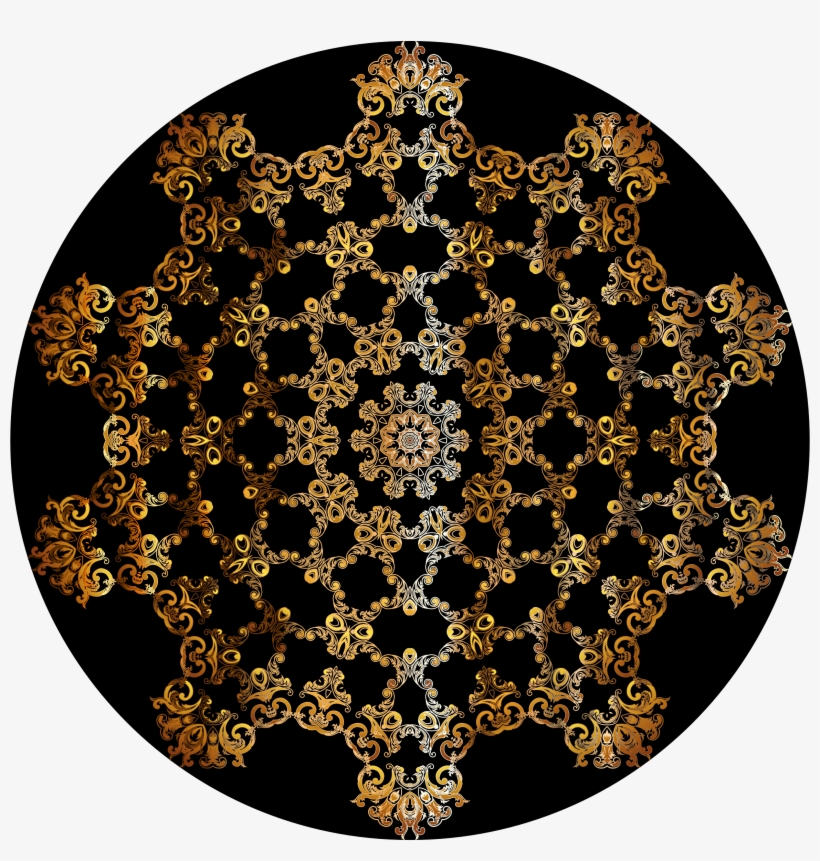 This Free Icons Png Design Of Gold Vintage Floral Design, transparent png download