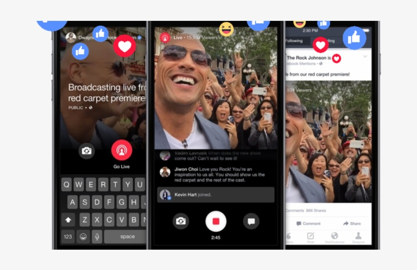 Dwayne The Rock - Facebook Live Video Screen, transparent png download