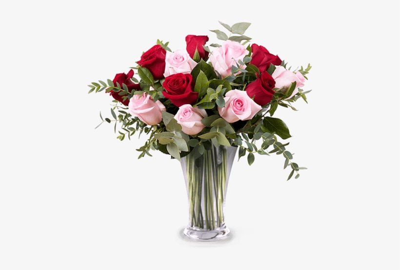 6 Rosas Rojas, 6 Rosas Rosadas, Gypsophila Y Follaje - Mothers Day Flowers 2018, transparent png download