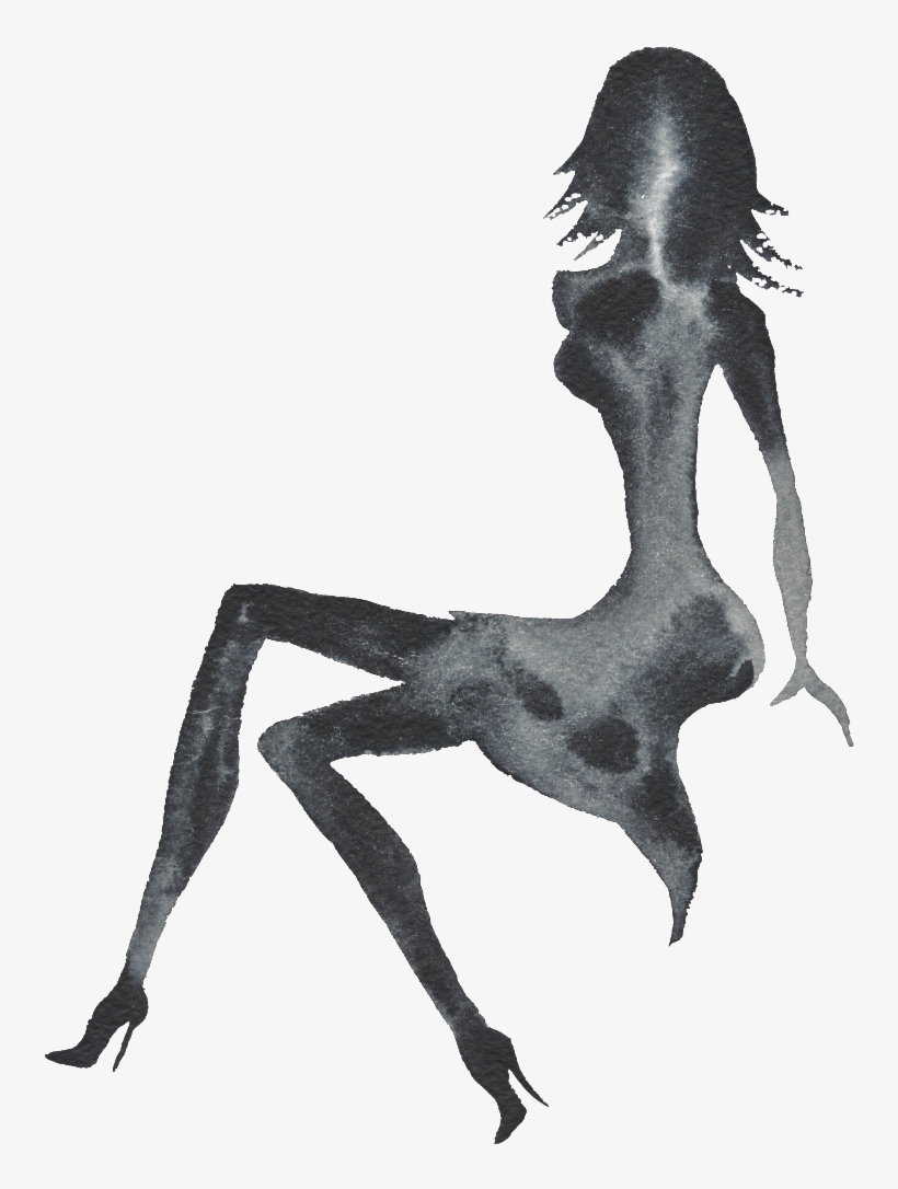 Fashion And Black And White Watercolor Fashion Transparent - Illustration, transparent png download