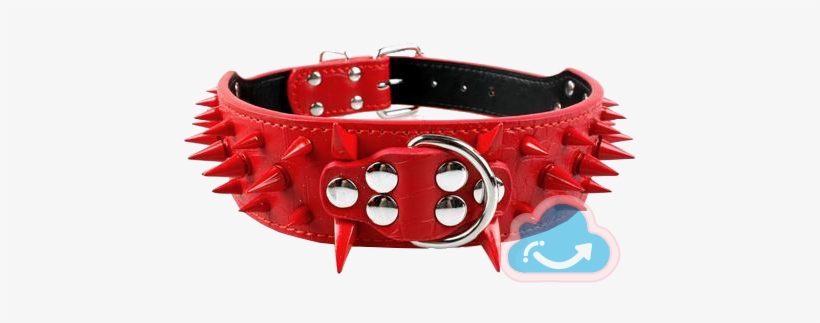Dog Collar Png Image Transparent - Tgo Spikey Spiked Faux Leather Dog Collar - Red With, transparent png download