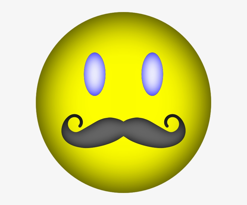 Happy Face Mustache Svg Clip Arts 582 X 600 Px, transparent png download