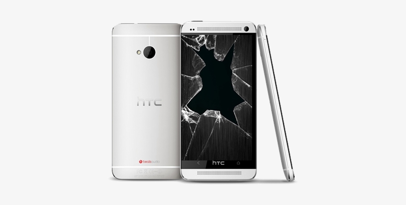 Htc One Cracked Screen - Broken Screen, transparent png download