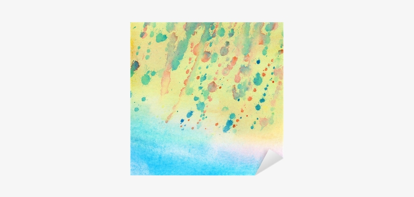 Light Blue Painted Watercolor Background Sticker • - Watercolor Painting, transparent png download