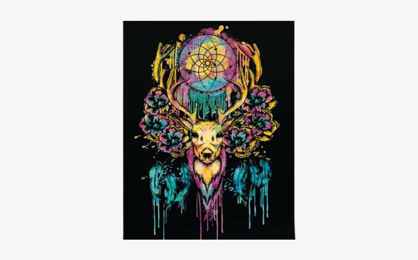 Deer Dreamcatcher Abstract Poster - Inspired Posters Deer Dreamcatcher Abstract Poster, transparent png download