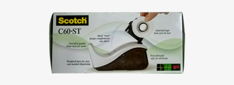 3m C60st Value Desktop Tape Dispenser Attached 1 In.core, transparent png download