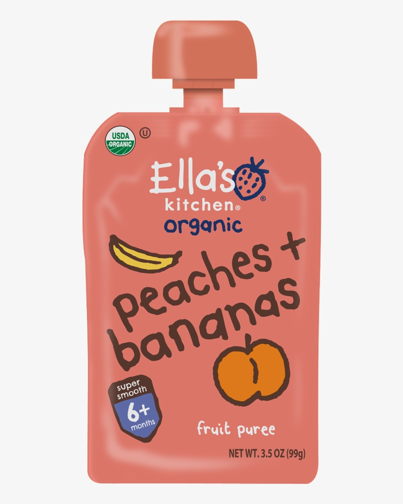 Peaches Bananas - Ella's Kitchen - Peaches & Banana Puree ( 12 -, transparent png download