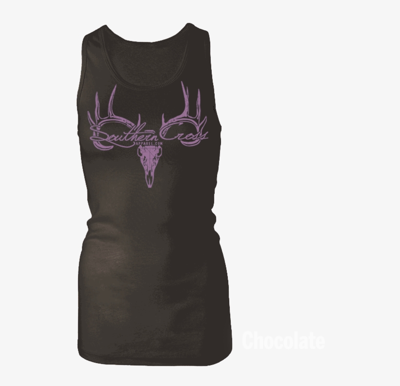 Deer Skull Logo Black Tank Top Large, Tank Top - Womens Breast Cancer Awareness Longer Length Racerback, transparent png download