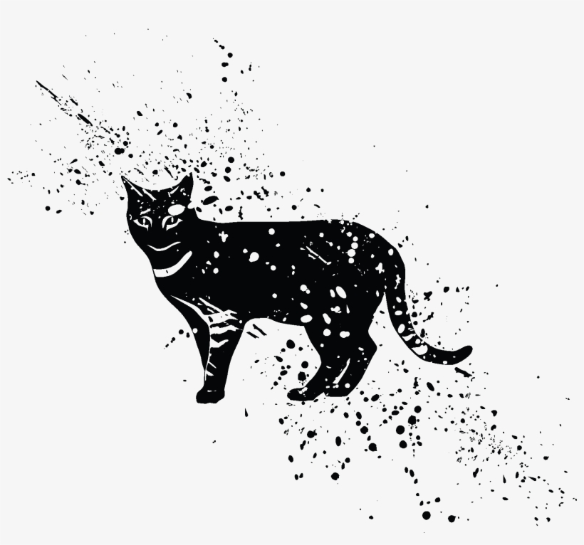 Временное Тату Черный Кот - Black, transparent png download