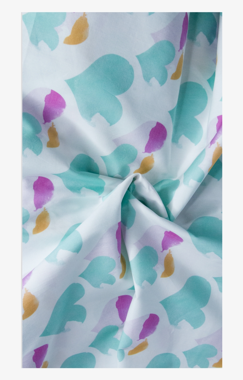Multi Color Painted Watercolor Heart Print Cotton Poplin - Bed Sheet, transparent png download