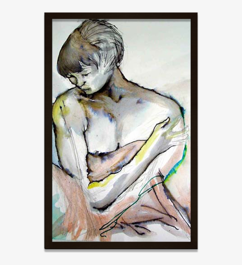 Sepia Drawing Nupastel - Picture Frame, transparent png download