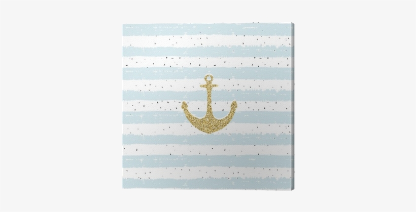 Gold Glitter Anchor On Striped Repeat B Scribble Background - Motif, transparent png download
