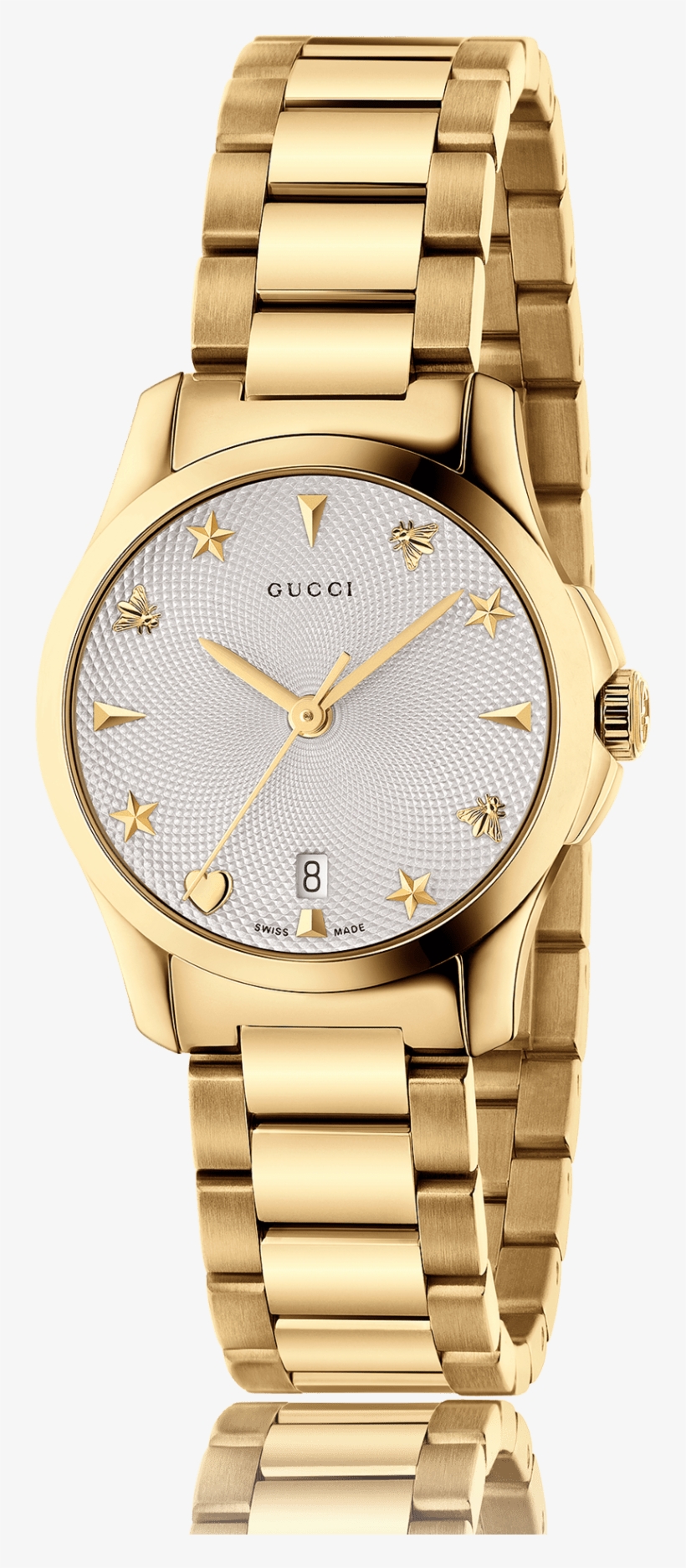 Gucci Ya126576 “g-timeless” Ladies Gold Pvd Plate Silver - Gucci G Timeless Silver Dial Two Tone Women's Watch, transparent png download