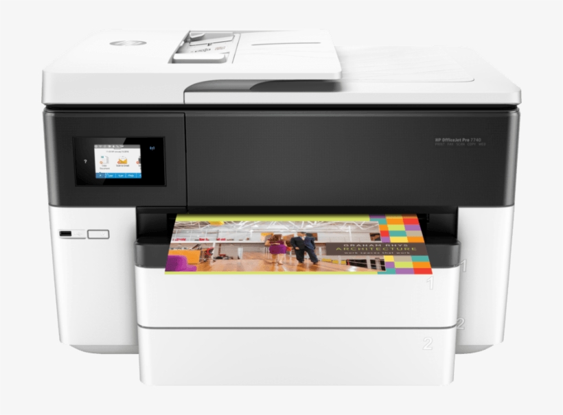 Center - Hp Officejet Pro 7740 Wide Format All-in-one Printer, transparent png download