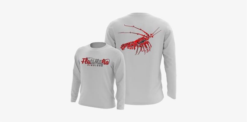 Grey Long Sleeve Dri-fit Lobster Shirt - Long-sleeved T-shirt, transparent png download