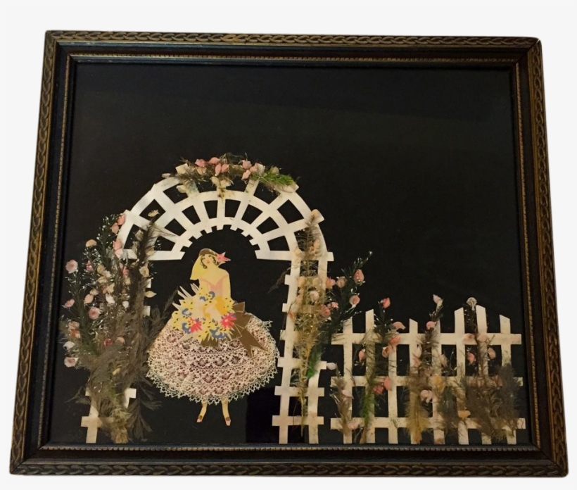 Vintage Ribbon Art Doll Art Deco Bride Doll Garden - Picture Frame, transparent png download