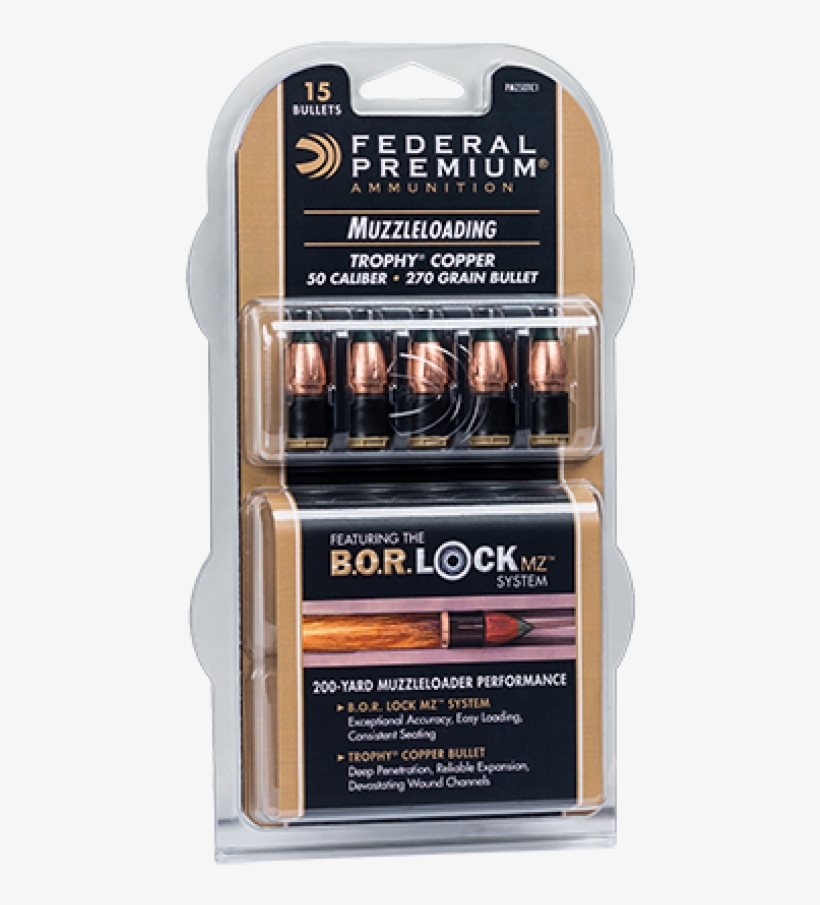 Federal Premium Lead B.o.r. Lock Mz Bullet - 15 Ct., transparent png download