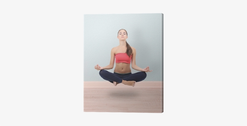 Beautiful Girl Fly And Meditating In Yoga Pose Canvas - Pilates, transparent png download