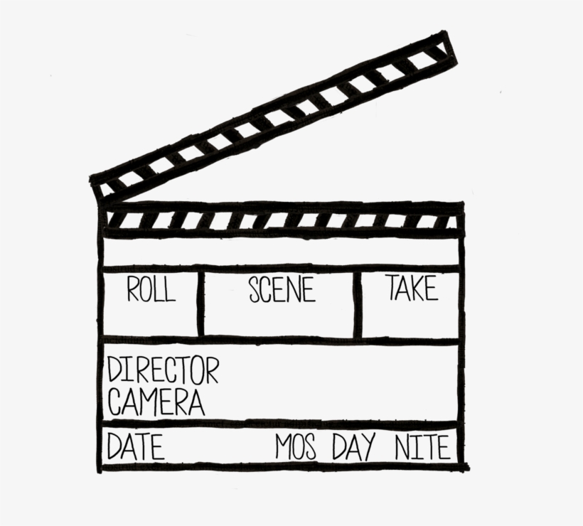 Illustrated Clapperboard Transparent Png - Line Art, transparent png download
