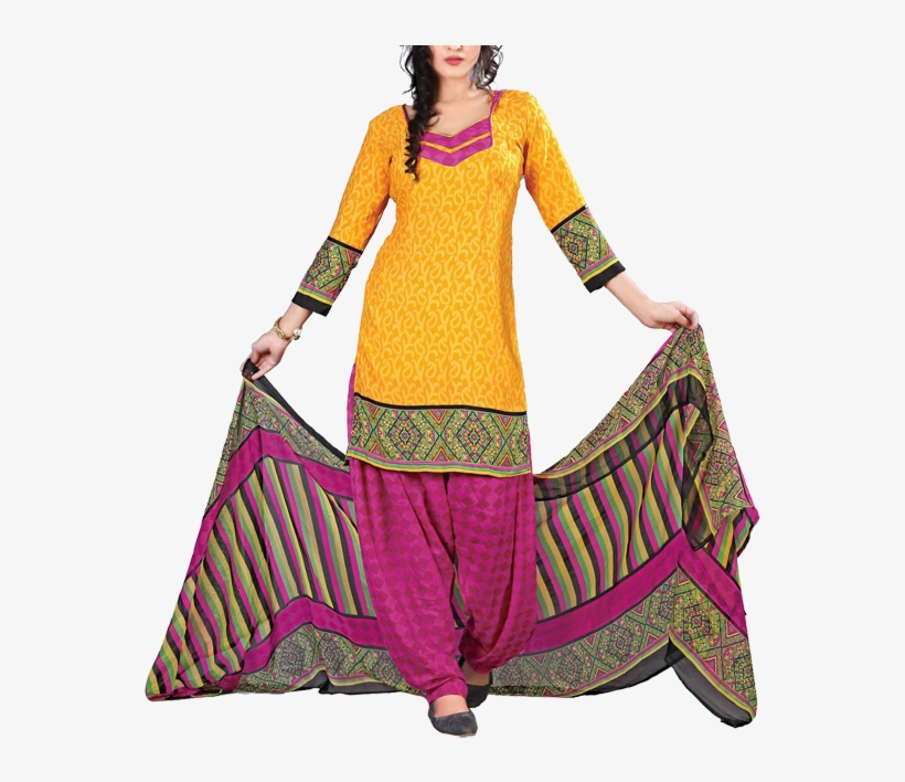 Trendy Colored Cotton Salwar Kameez - Silk, transparent png download
