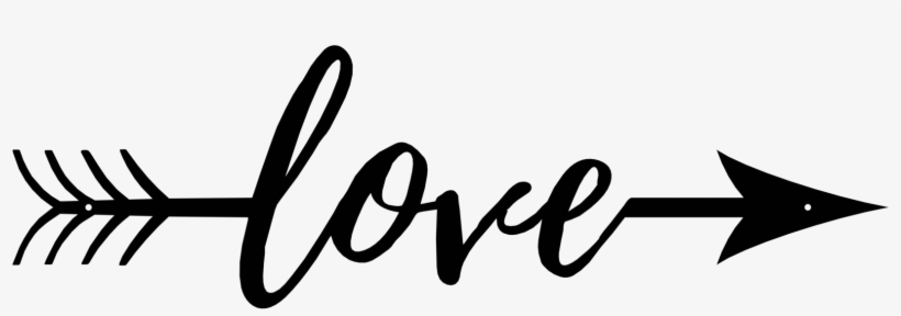 Love Arrow Metal Sign X-small - Calligraphy, transparent png download