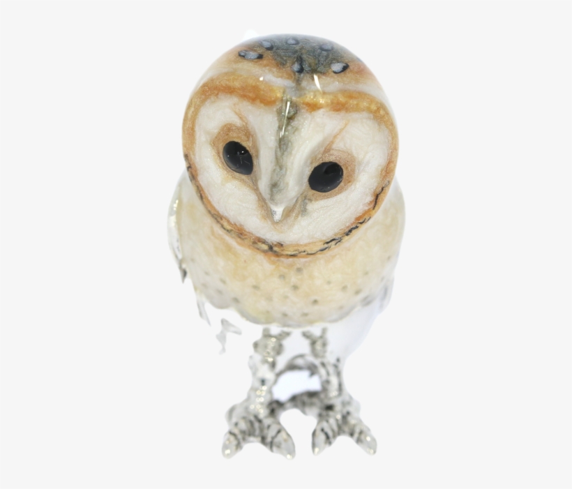 Sterling Silver & Enamel Medium Barn Owl By Saturno - Screech Owl, transparent png download