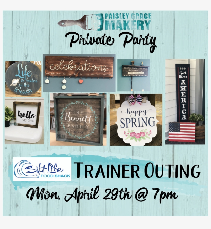 April 29th @ 7pm- Salt Life Trainer Outing - Poster, transparent png download