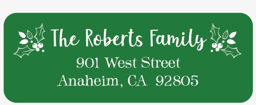 Holly & Berries Address Labels - Calligraphy, transparent png download