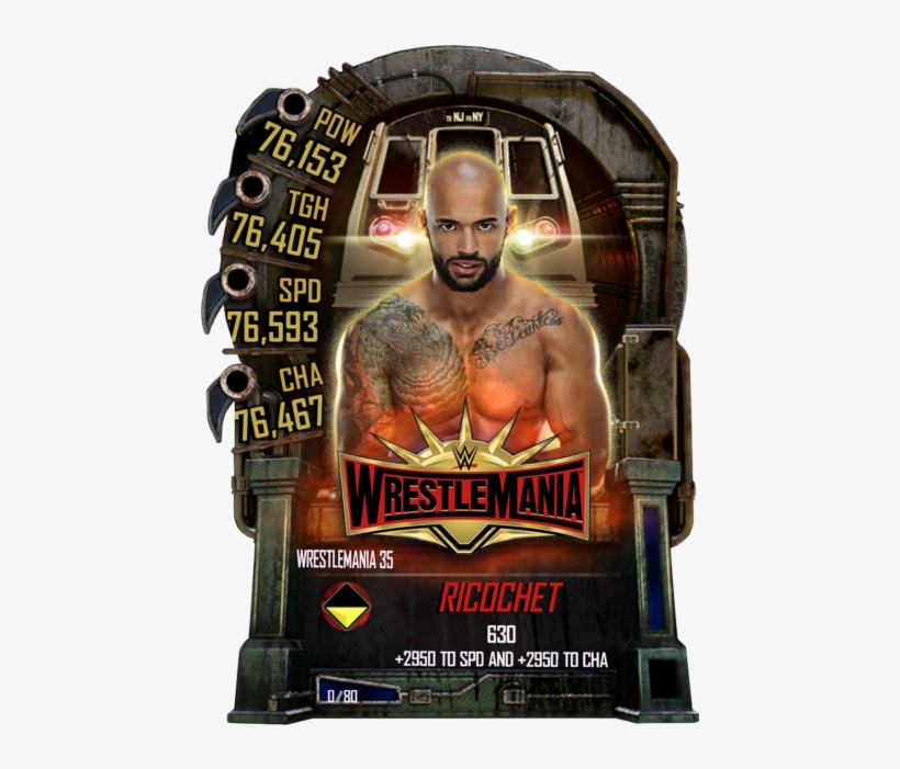 Supercard Ricochet S5 23 Neon Supercard Ricochet S5 - Wrestlemania 35, transparent png download
