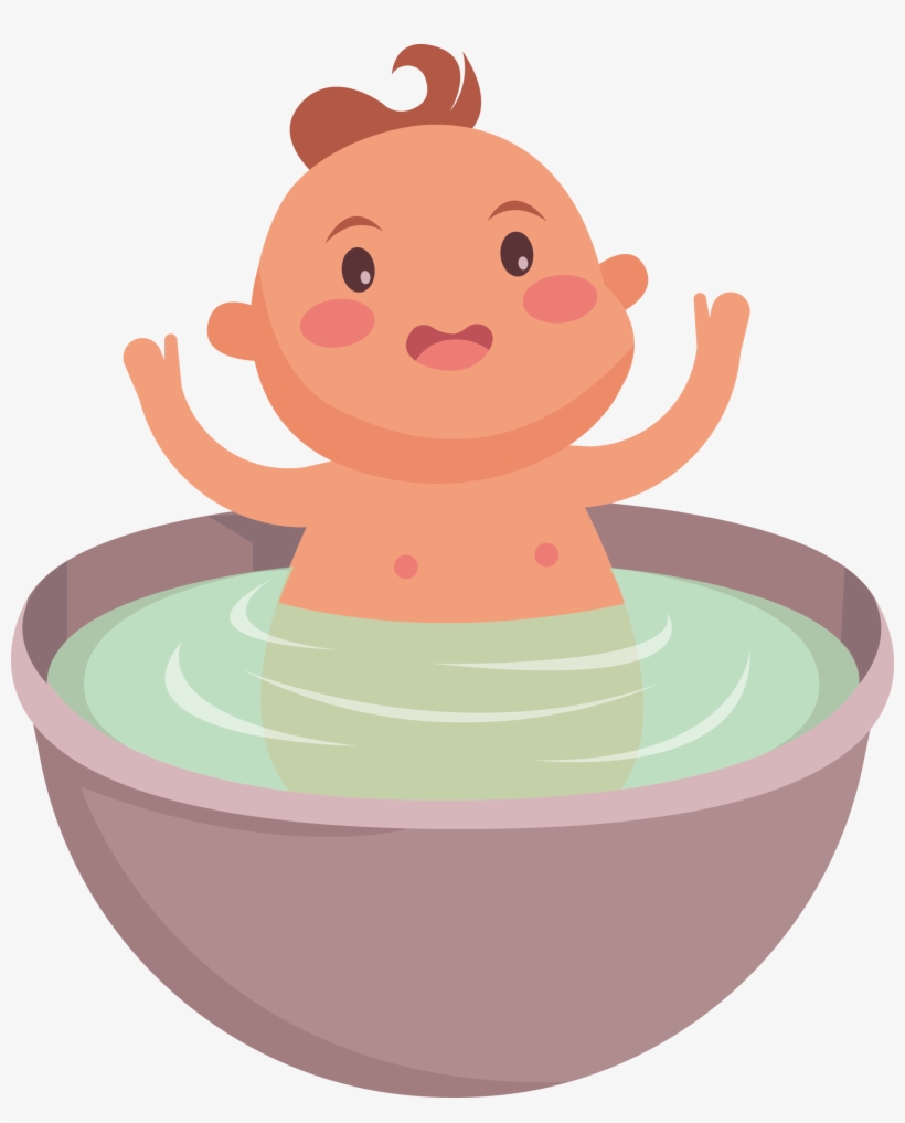 Bathing Infant Clip Art - Illustration, transparent png download