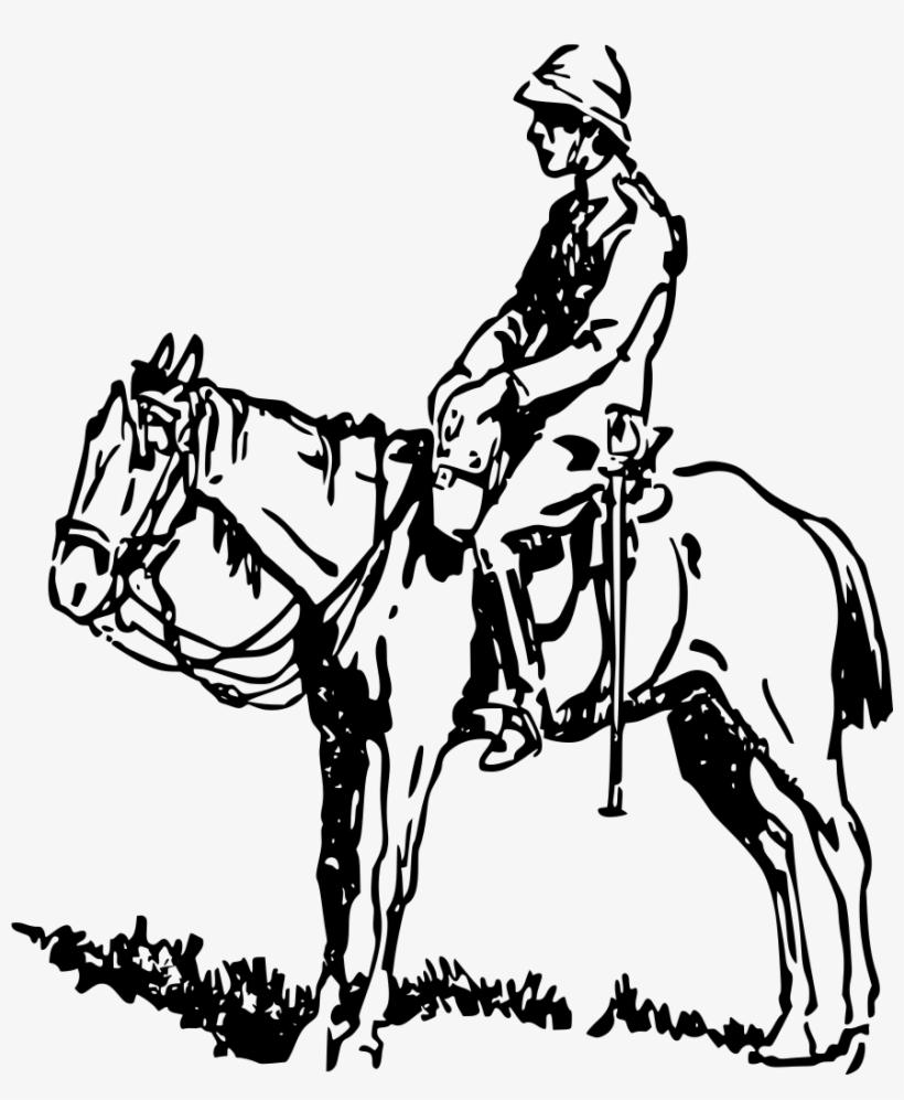 Download Png - Guy On Horse Drawing, transparent png download