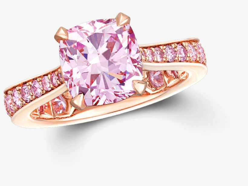 42 Cts Cushion Cut Pink Diamond Ring By Graff - Engagement Ring, transparent png download