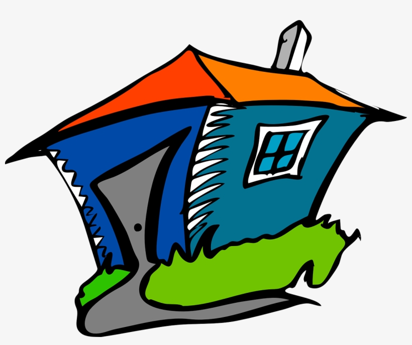 Hut House Home Cartoon Blue Png Image - Open House, transparent png download