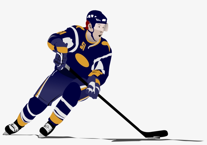 Vector Transparent Library Ice Hockey Stick Clipart - Hockey Player Vector Png, transparent png download