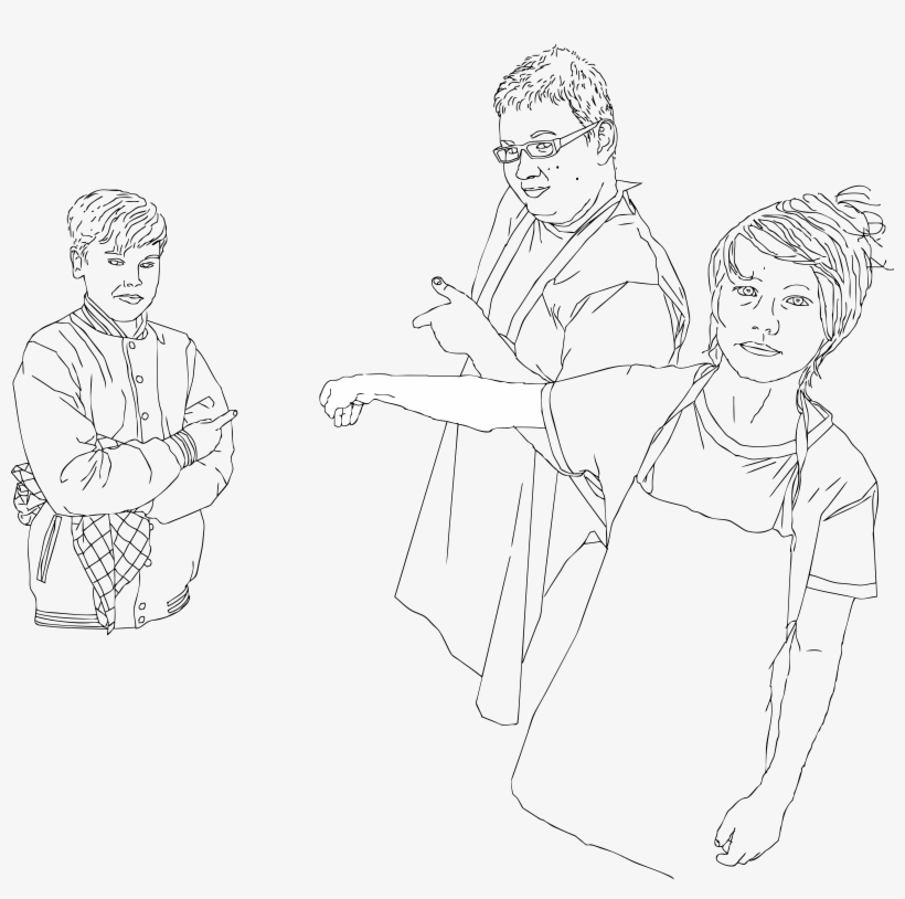 This Free Icons Png Design Of Kids Pointing At Stuff - Line Art, transparent png download