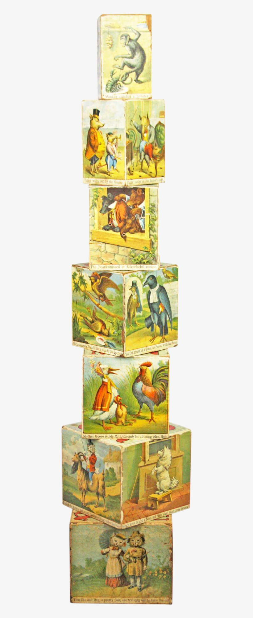 Antique Mcloughlin Bros Abc And Picture Nesting Blocks - Wooden Block, transparent png download