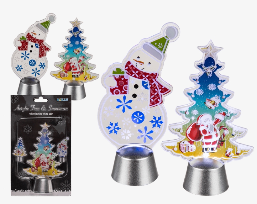 Árbol De Navidad & Muñeco De Nieve De Acrílico Con - Acryloyl Group, transparent png download