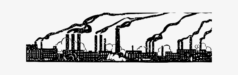 Buildings, Building, Outline, Smoke, Automatic - Black And White Pollution Clipart, transparent png download