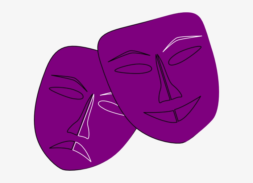 Purple Theatre Masks Jgh Clip Art - Purple Theater Masks, transparent png download
