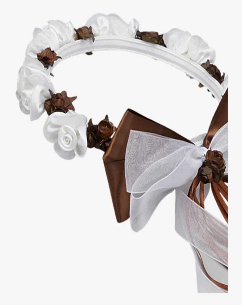 Chocolate Brown Floral Crown Wreath Handmade With Silk - Wreath, transparent png download