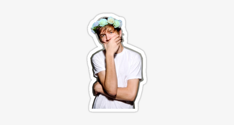 "bo Burnham Flower Crown" Stickers By Blklk - If Jesus Can Walk On Water Can He Swim On Land, transparent png download