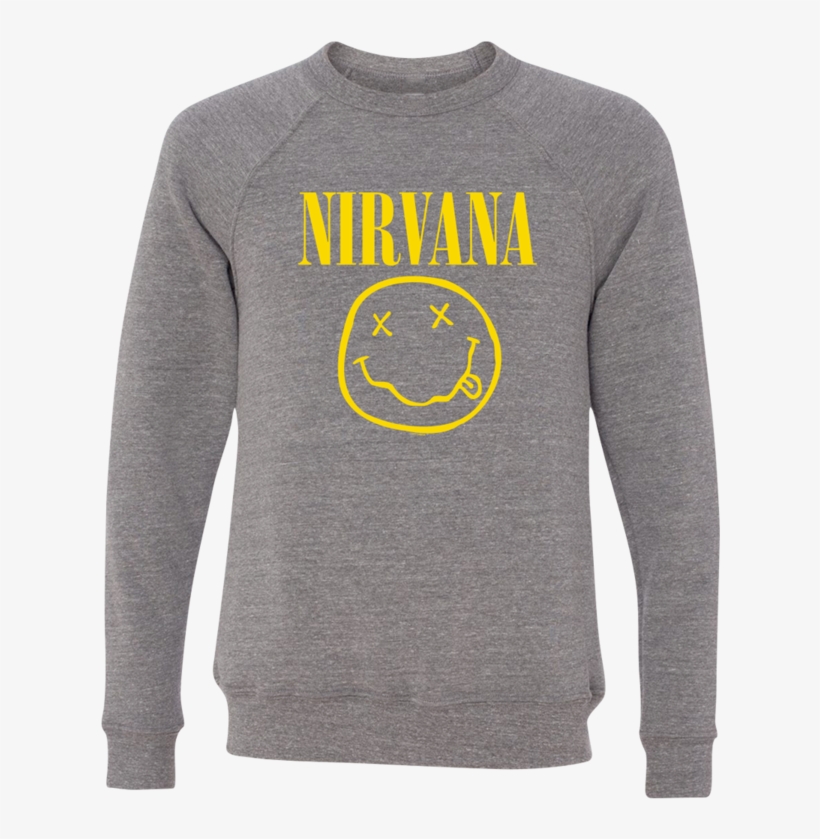 Smiley Tri-blend Crewneck Sweater - Nirvana Smiley, transparent png download