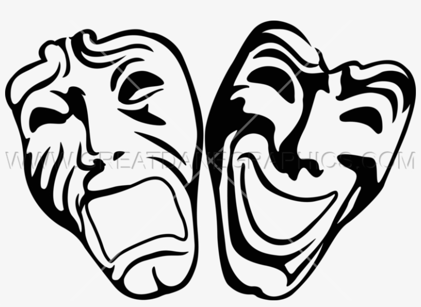 Drama Masks - Printed T-shirt, transparent png download